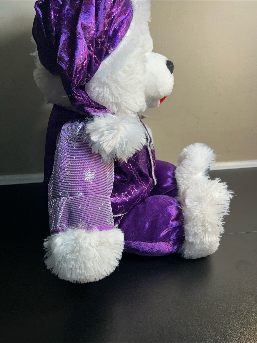 CHRISTMAS Snowflake Purple Outfit 20” LARGE TEDDY BEAR PLUSH - Picture 7 of 10